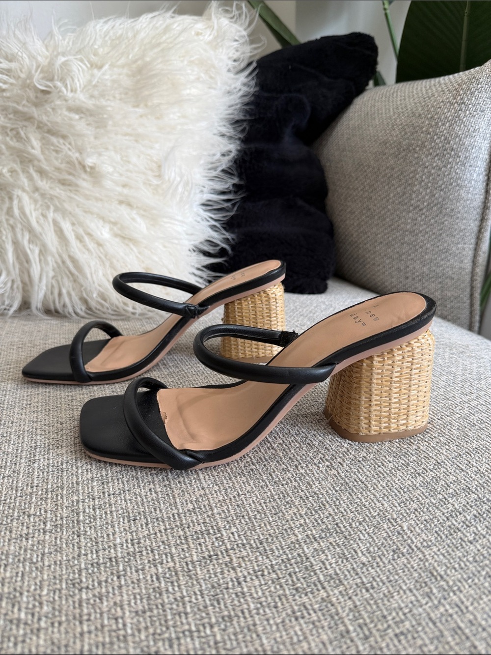 A New Day Black Heel Sandals